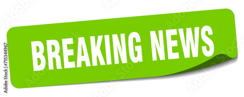 breaking news sticker. breaking news label