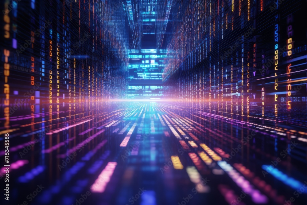 illustration of a stream of data flowing in a digital network illustration of a stream of data flowing in a digital network