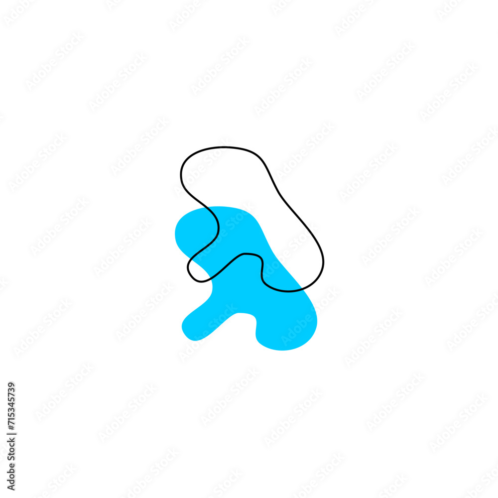 Obraz premium blob with a light blue outline line