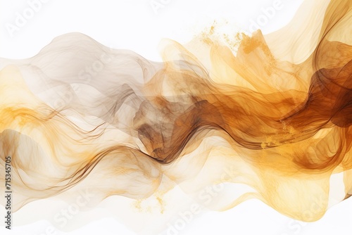 Abstract Wave in warm yellow brown collors, Watercolor Art
