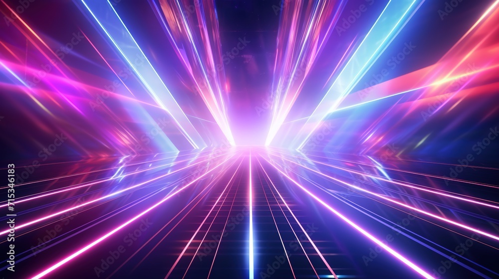 Abstract Neon Lights Background with Laser Rays and Glowing Lines. Wallpaper, Light
