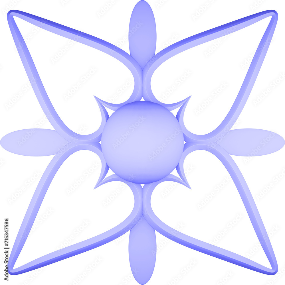 Obraz premium 3D rendering element square linear ornament on transparent background