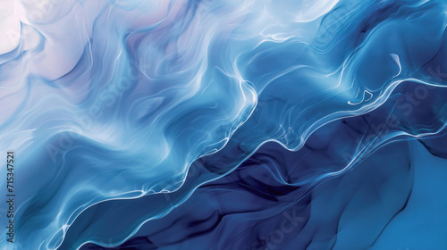 Flowing blue abstract background. Concept of soft and relaxing visuals, calming rhythms. photo