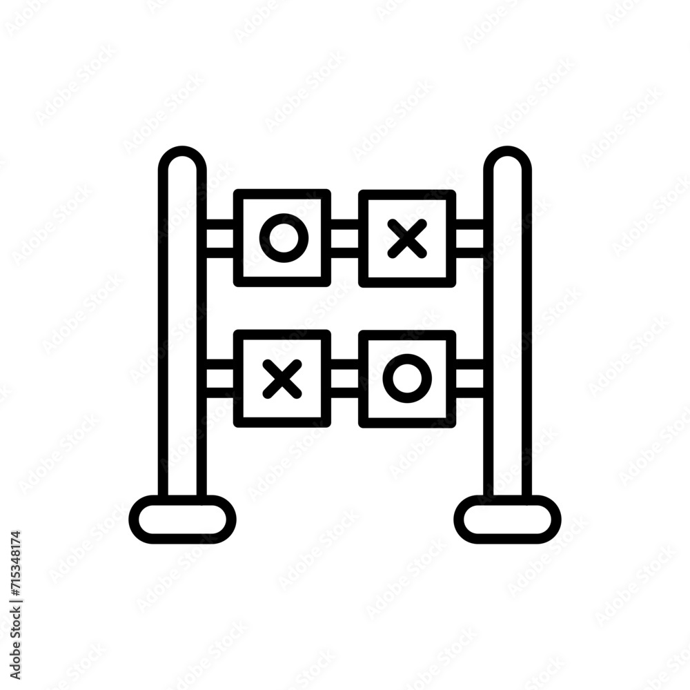 Circle cross game outline icons, minimalist vector illustration ,simple transparent graphic element .Isolated on white background Circle cross game outline icons, minimalist vector illustration ,simple transparent graphic element .Isolated on white background