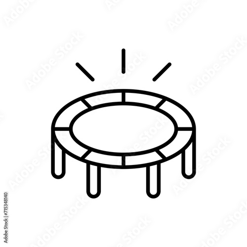 Trampoline outline icons, minimalist vector illustration ,simple transparent graphic element .Isolated on white background