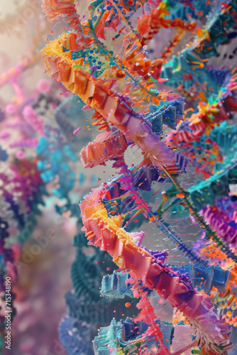 The image should be a visually striking and abstract representation of the intricate 3D organization of DNA within the chromatin complex.