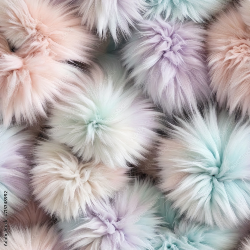 Fluffy fur in pastel colors - Pattern - Seamless tile - Background for textile, fabric, wrapping paper