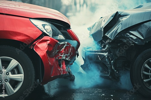 Collision between two cars photo