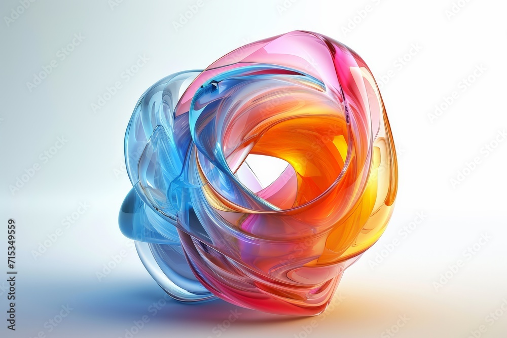 Colorful Glass 3D Object Abstract Art Colorful Glass 3D Object Abstract Art