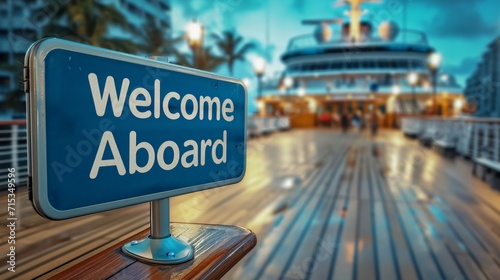 Fotografie, Obraz Cruise Ship Welcome Aboard
