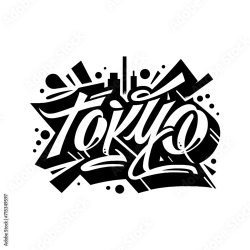  TOKYO     A Striking Graffiti-Style Hand Lettering Vector  Ideal for Posters  Stickers  T-Shirt Designs  and More  Capturing the Energetic Spirit of the City. 
