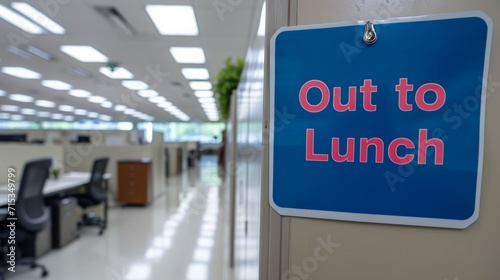 Office Cubicle Sign: Out to Lunch