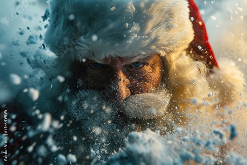 Snowy Santa Claus Explosion Festive Theme © Custom Media