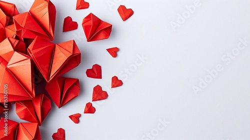 red hearts on a white background photo