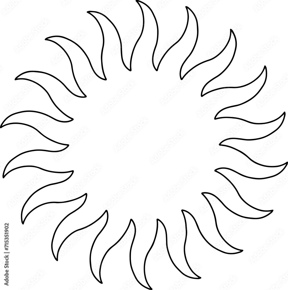Ornament Sun Circle Line Art Element Ornament Sun Circle Line Art Element