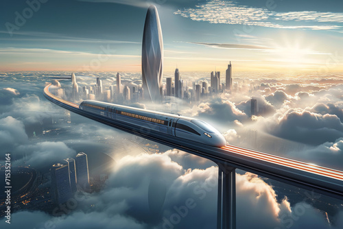 Future cities are high-speed trains in the cloud. #715352164