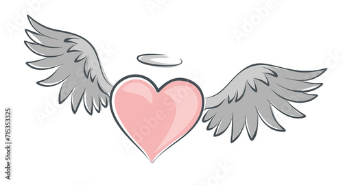 The flying heart symbol with wings.