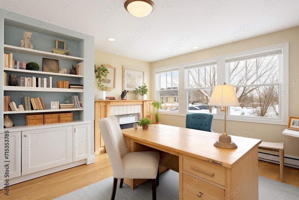 saltbox study room with builtin bookshelves and large desk saltbox study room with builtin bookshelves and large desk