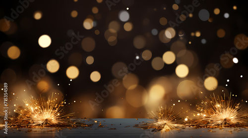 Beautiful creative holiday background with fireworks and sparkles