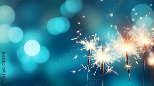 Beautiful creative holiday background with fireworks and sparkles