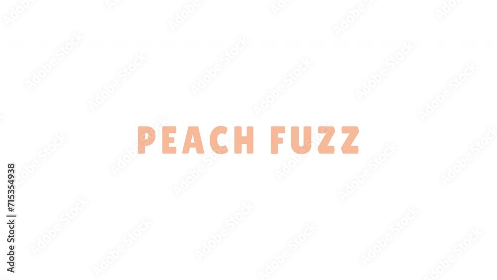Motion graphics text animation Peach fuzz on a white background, seamless video Motion graphics text animation Peach fuzz on a white background, seamless video