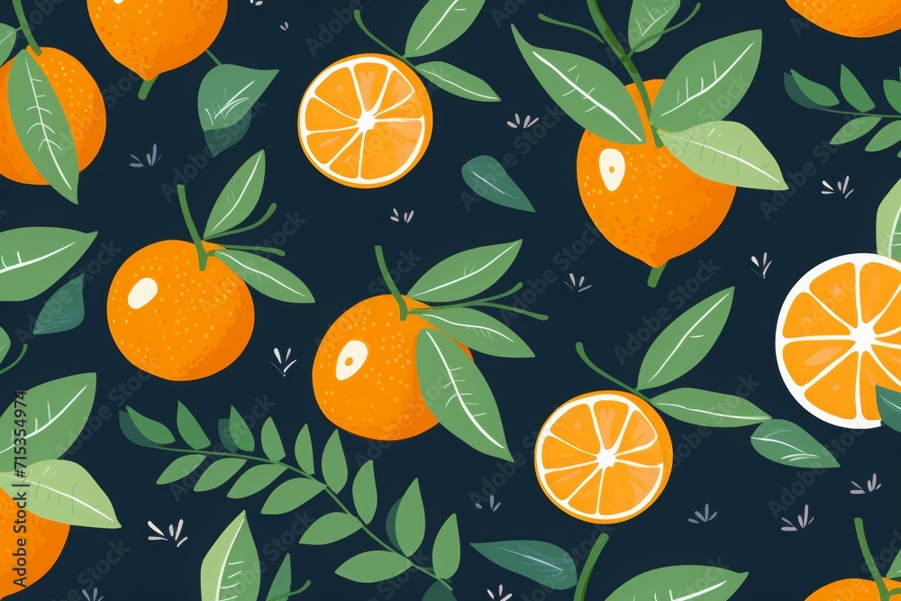an orange vector seamless pattern. seamless orange pattern with flowers and leaves an orange vector seamless pattern. seamless orange pattern with flowers and leaves
