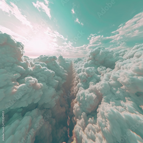 The cloud scene in the sky.