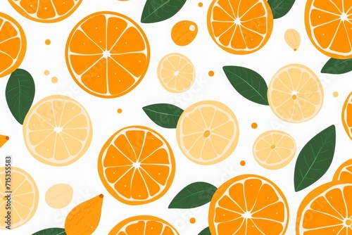 an orange vector seamless pattern. seamless orange pattern with flowers and leaves