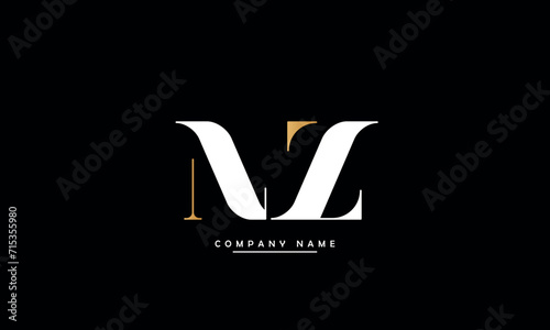 NZ, ZN, N, Z Abstract Letters Logo Monogram