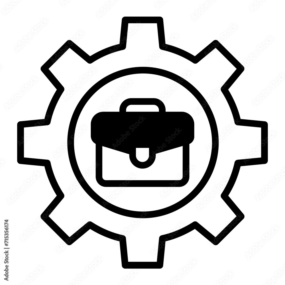 Business Management cog solid glyph icon Business Management cog solid glyph icon