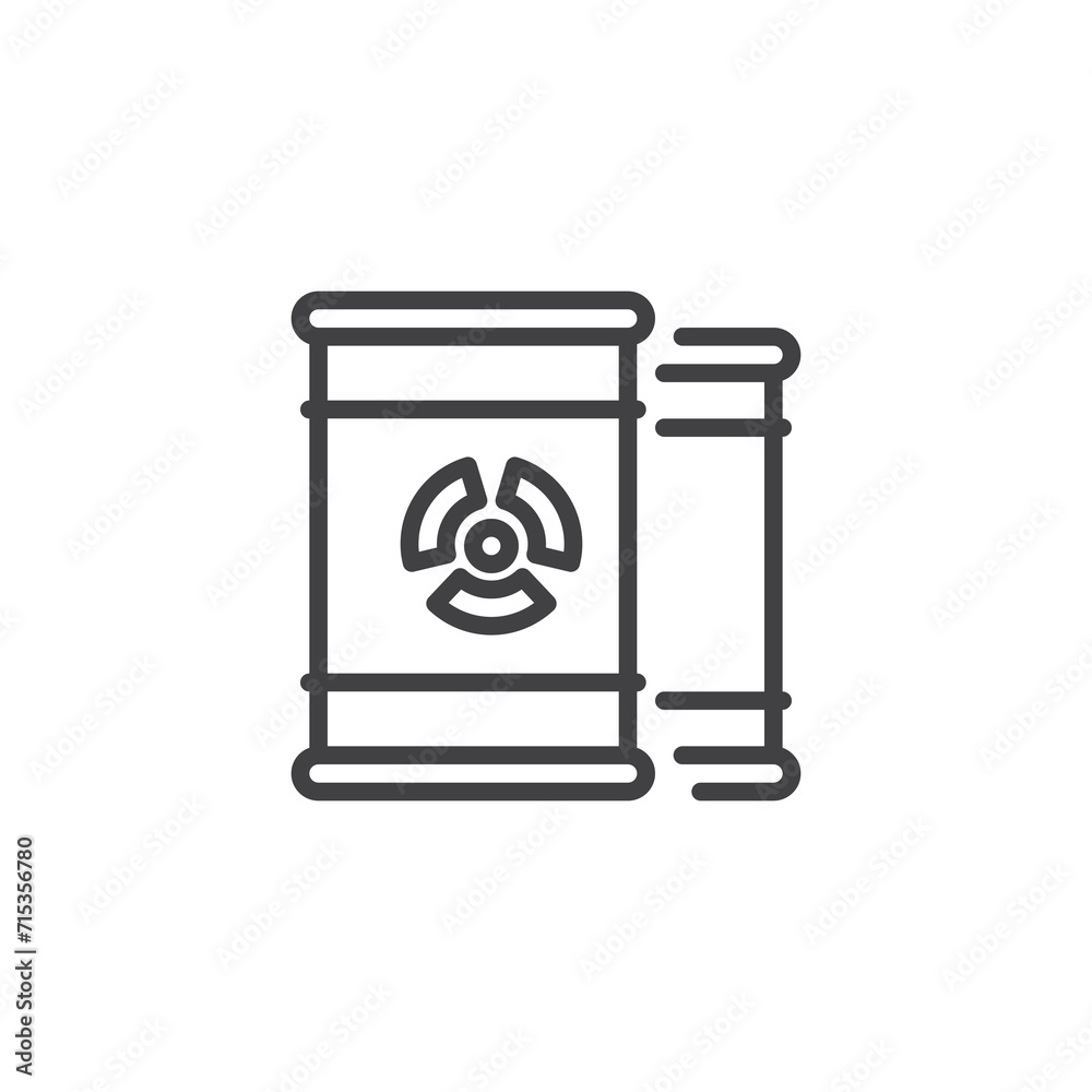 Radioactive Waste Barrel line icon Radioactive Waste Barrel line icon