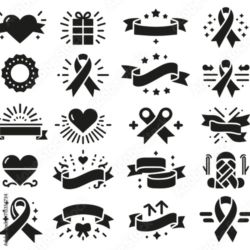 Banner-ribbon-set-silhouette-vector-black-shape