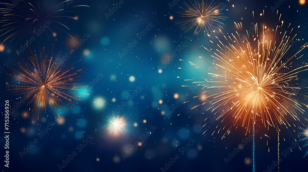 Naklejka premium Fireworks background for celebration, holiday celebration concept