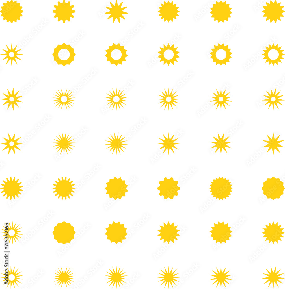Vector cartoon yellow sun. Shining light rays. Summer Isolated vector illustration. Vector cartoon yellow sun. Shining light rays. Summer Isolated vector illustration.