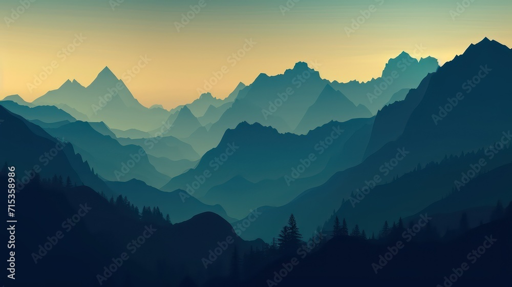 Fototapeta premium sunrise over mountains