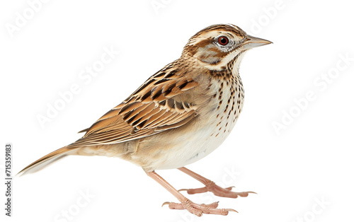 The Elegant Lark in Minimalism On Transparent Background.