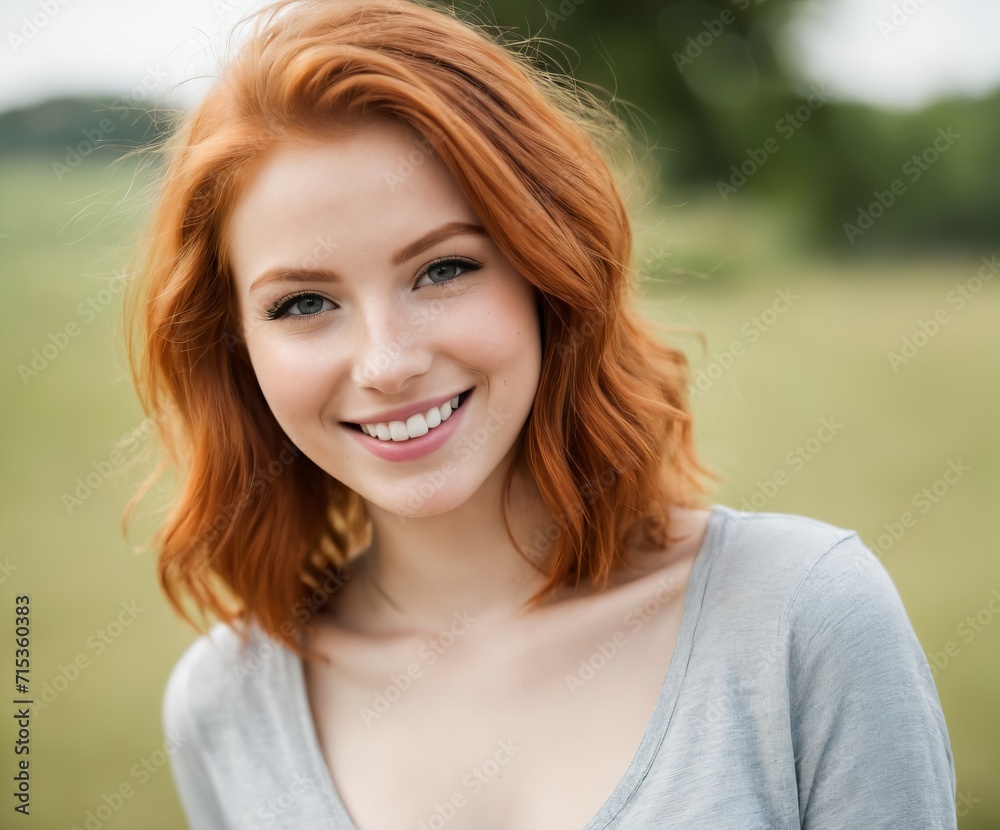 Young attractive redhead girl