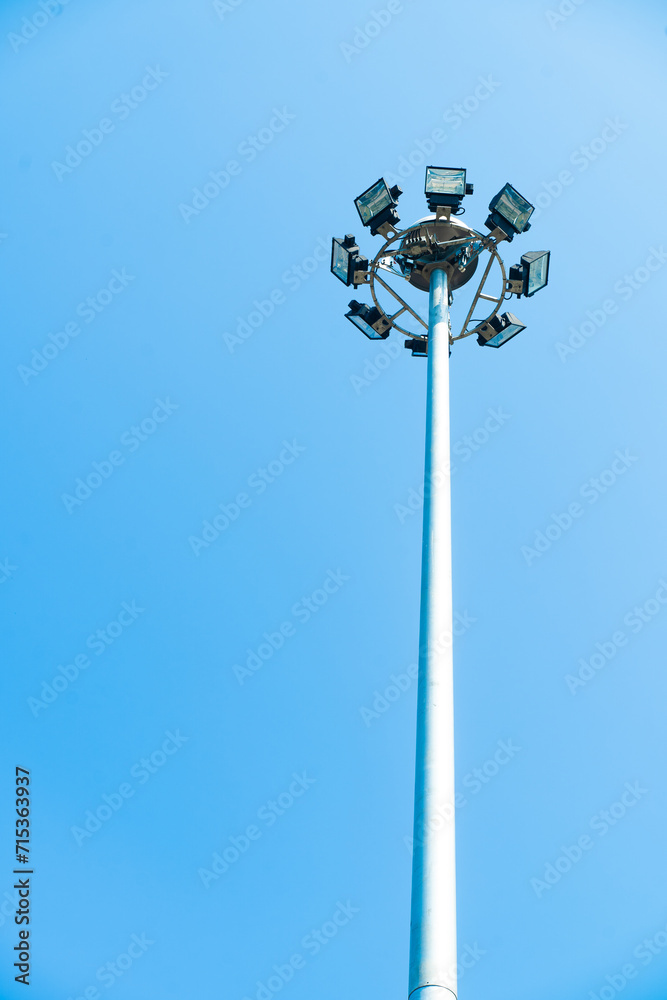 Lamp post electricity industry in thailand. Electric pole and blue sky. Lamp post electricity industry in thailand. Electric pole and blue sky.