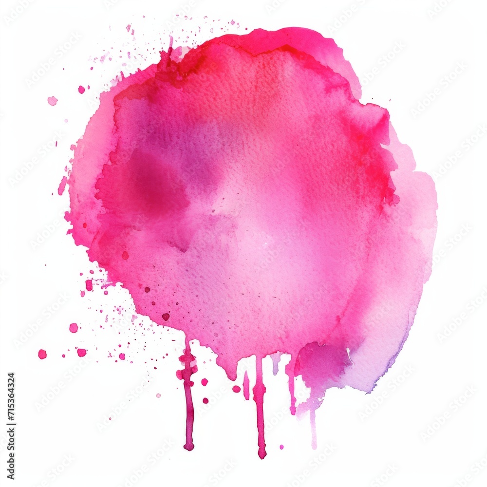 Abstract pink watercolor background texture on white