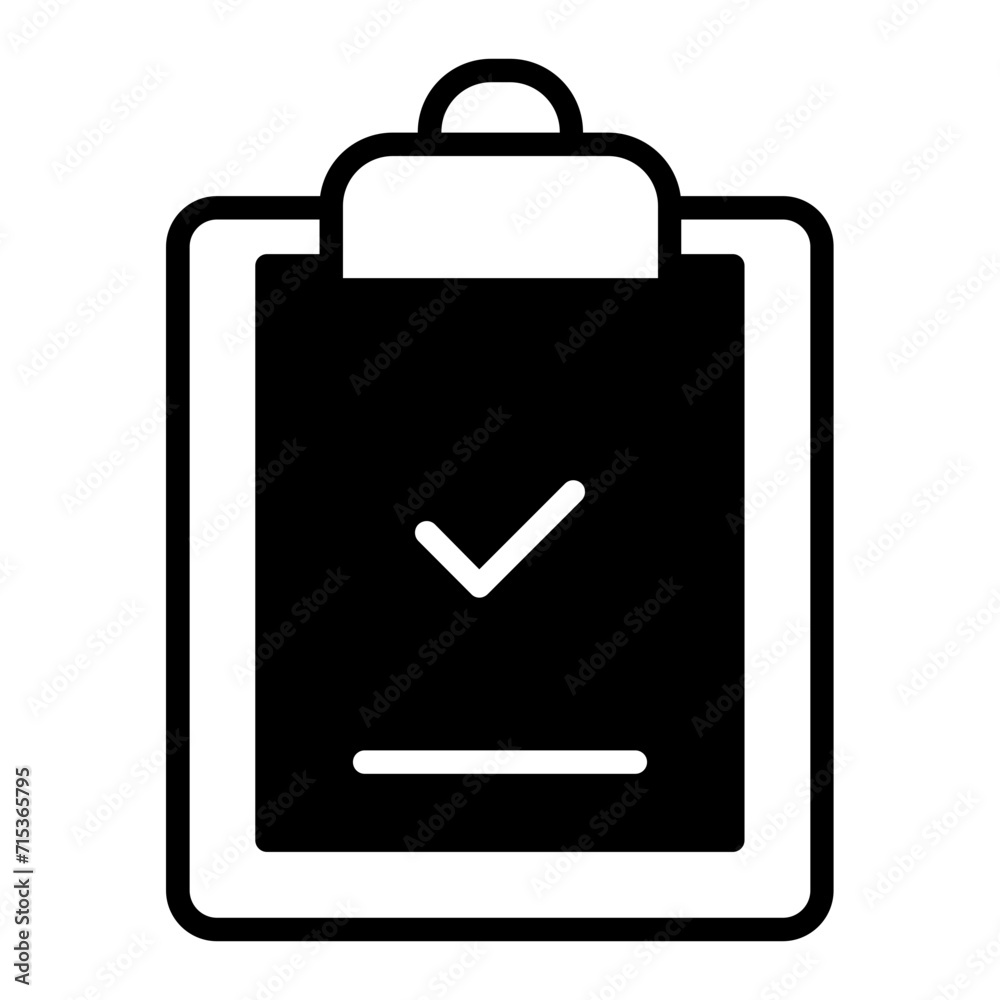Approved Clipboard solid glyph icon Approved Clipboard solid glyph icon