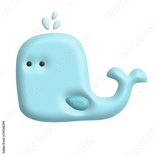 Whale illustration 3d