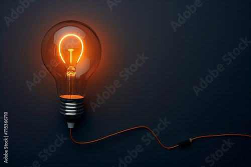 An image of an incandescent light bulb with wiring - Generative AI photo