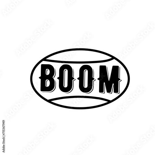 boom word over white background, silhouette icon style vector illustration
