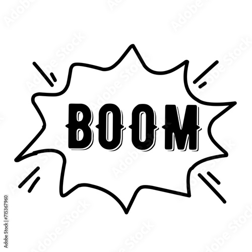 boom word over white background, silhouette icon style vector illustration