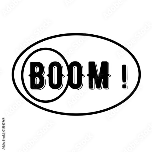 boom word over white background, silhouette icon style vector illustration