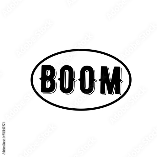 boom word over white background, silhouette icon style vector illustration