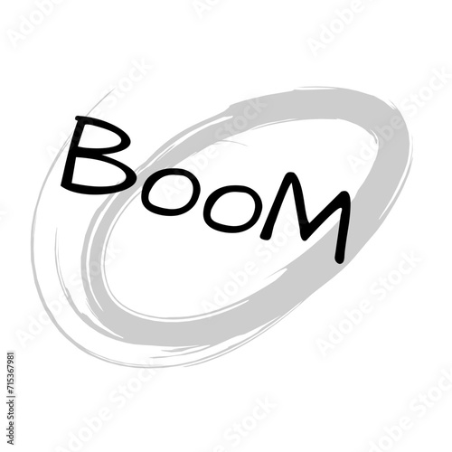 boom word over white background, silhouette icon style vector illustration