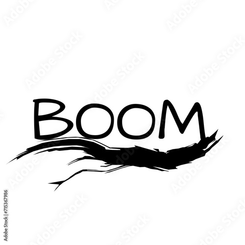 boom word over white background, silhouette icon style vector illustration