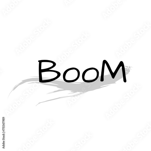 boom word over white background, silhouette icon style vector illustration