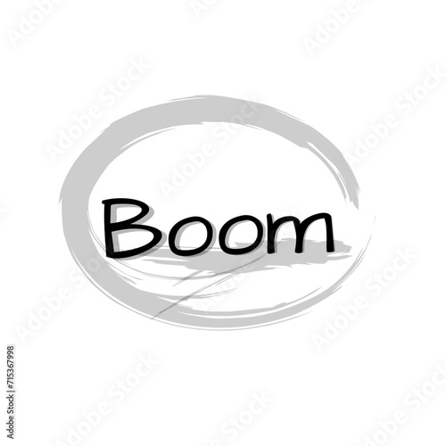boom word over white background, silhouette icon style vector illustration